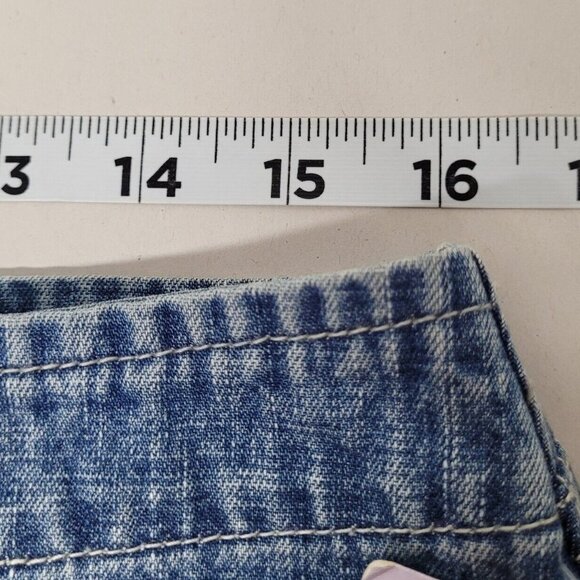 Vintage Y2K 90's Route 66 Size 14 Denim Jean Shorts Drawstring Pockets NOS - Picture 5 of 6